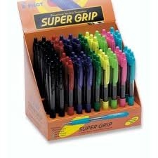 PILOT SUPER GRIP AZUL, ROJO, NEGRO, VERDE Y VIOLETA